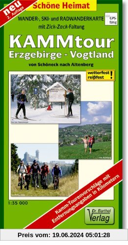 Doktor Barthel Wander- und Radwanderkarten, Wanderkarte und Radwanderkarte Erzgebirgskamm von Altenberg bis Schöneck (Touren-Spezial)